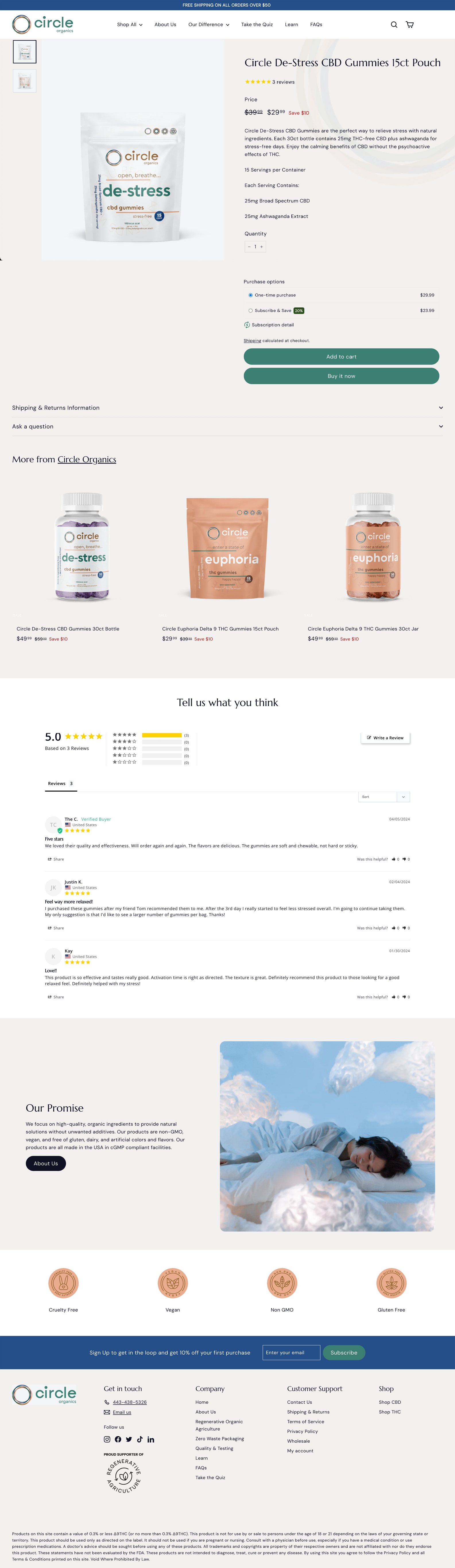 Circle Organics Product Page