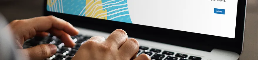 woman working on website