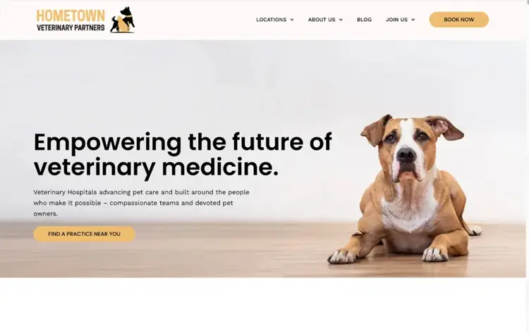 Veterinary hospital group website homepage design