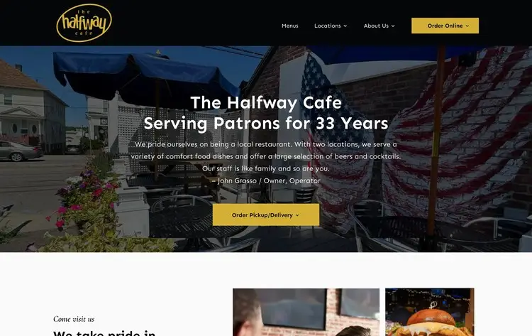 Restaurant group website homepage design